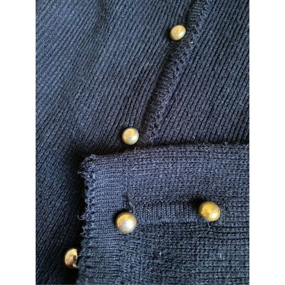 Vintage Gally-Ho Womens 100% Acrylic Cardigan Sweater Size M Black - Picture 4 of 4